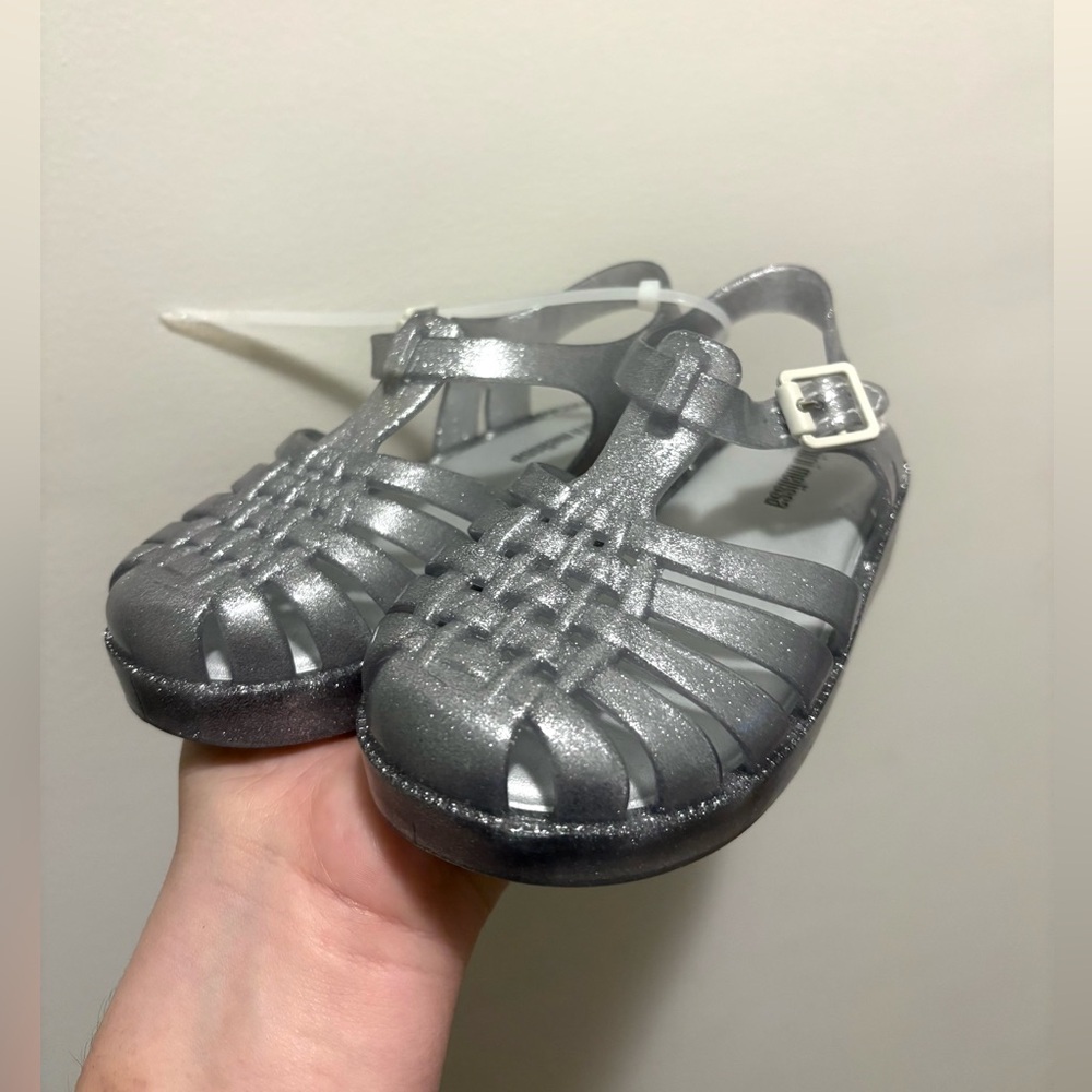 Mini Melissa Possession Glitter Clear Jelly Sandals 9 NEW - Picture 2 of 5